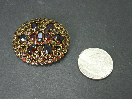 Antique Victorian Gold Filled Natural Bohemian Garnet Cluster Pin Brooch i15816