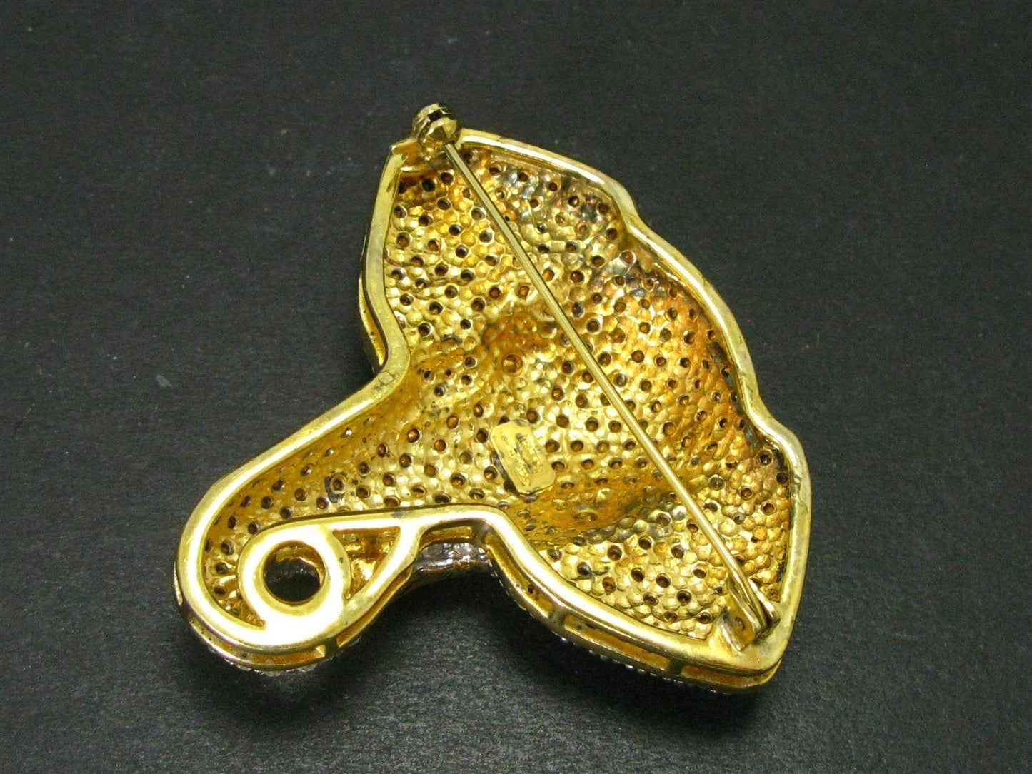 Vintage Sterling Cam-Ber Elephant Rhinestone Large Brooch 24g i15815
