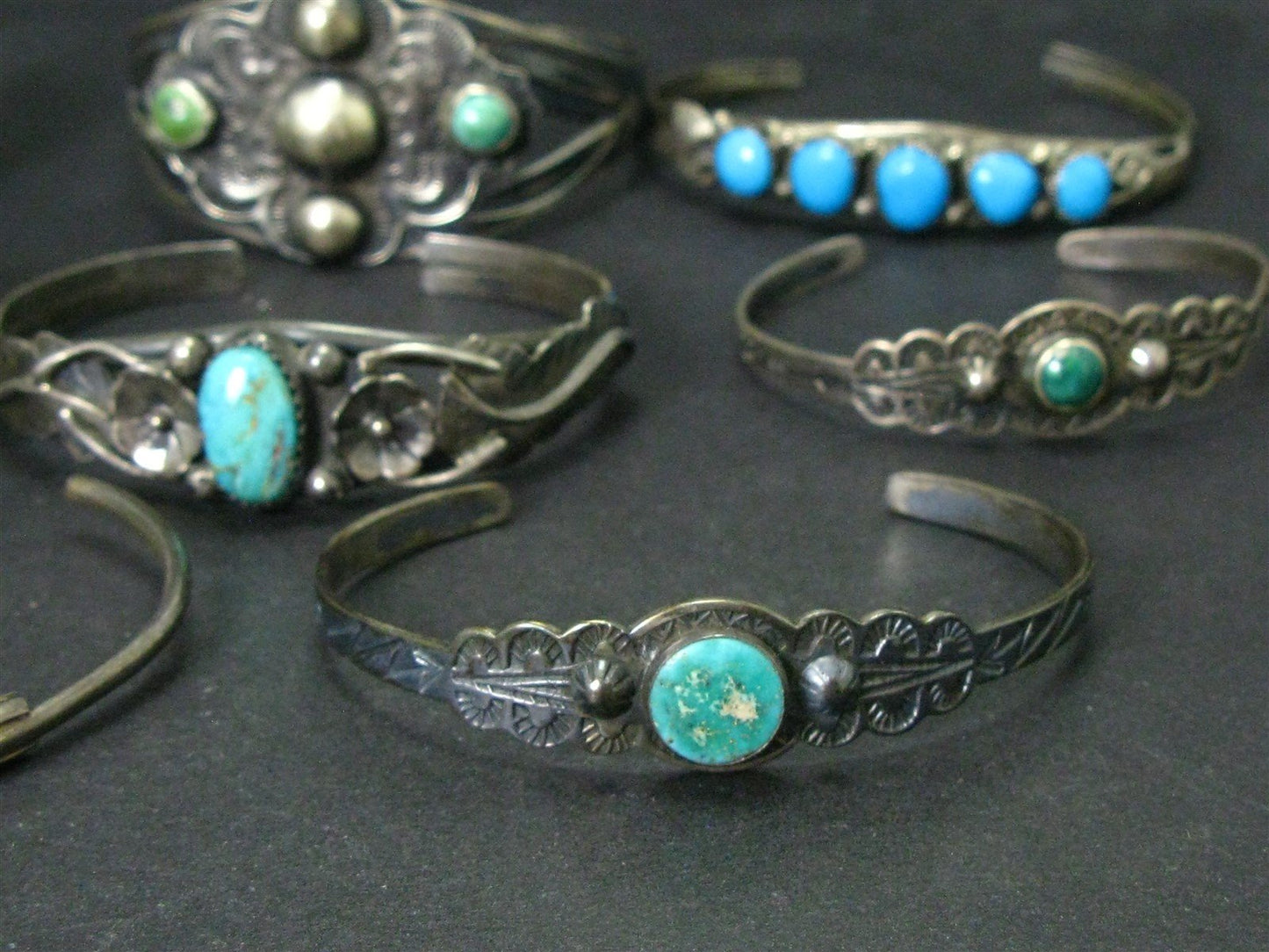 Vintage Sterling Native American Multi Gem Cuff Bracelet Lot 119g i15820