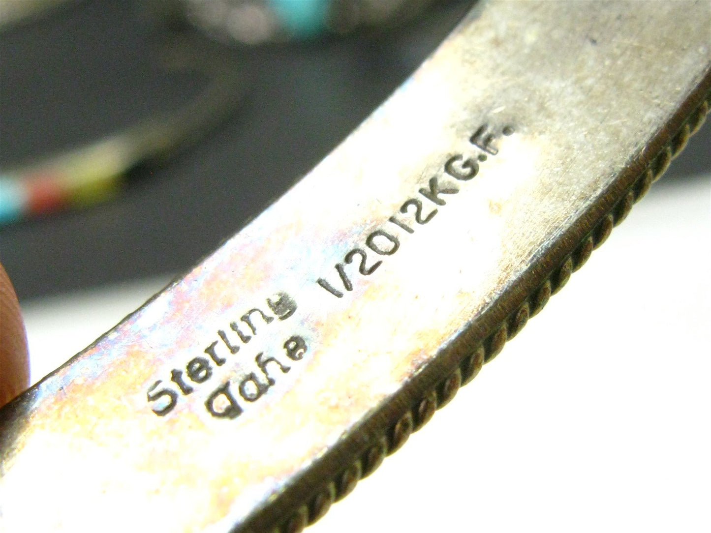 Vintage Sterling Native American Multi Gem Cuff Bracelet Lot 119g i15820