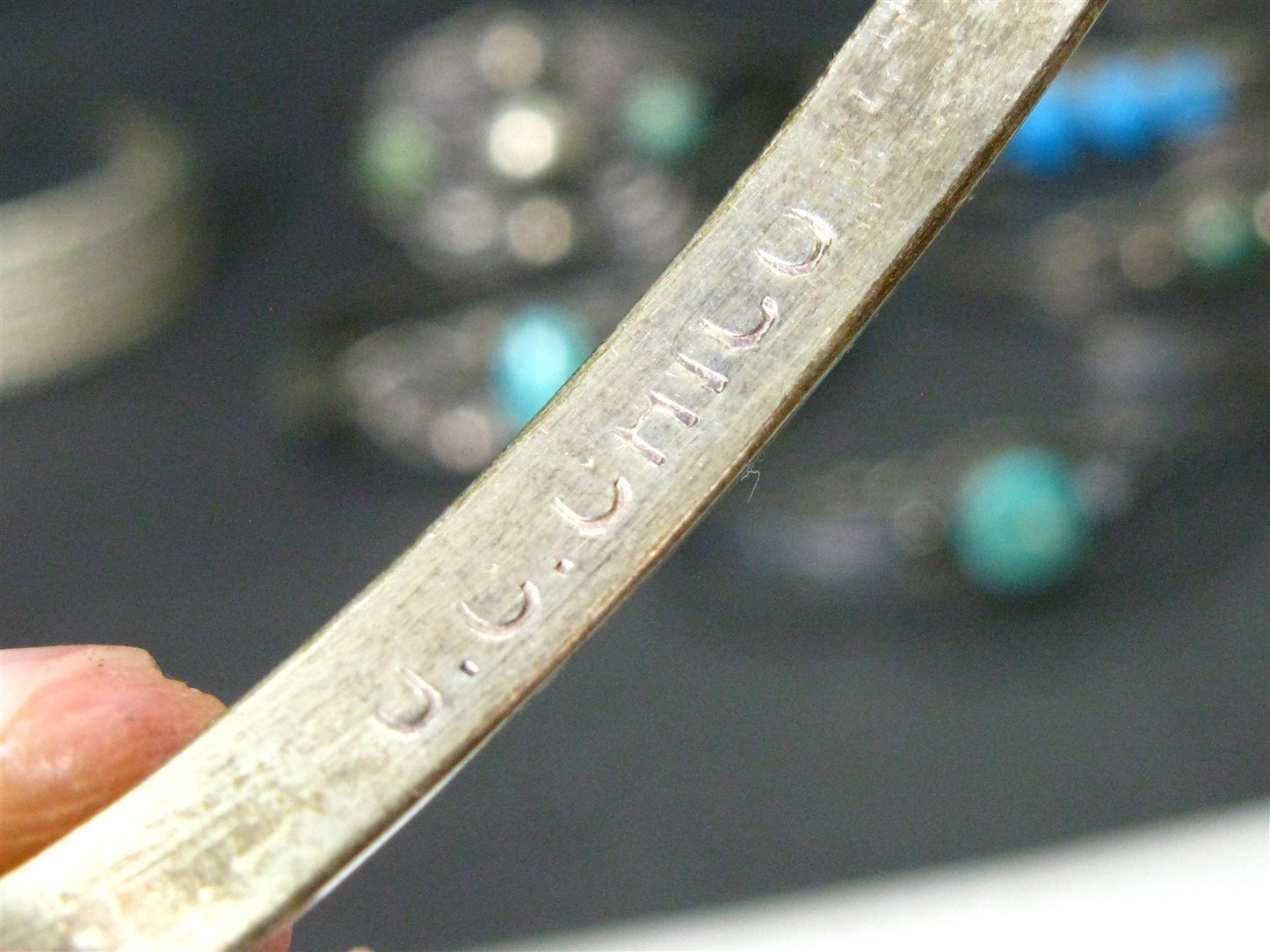 Vintage Sterling Native American Multi Gem Cuff Bracelet Lot 119g i15820