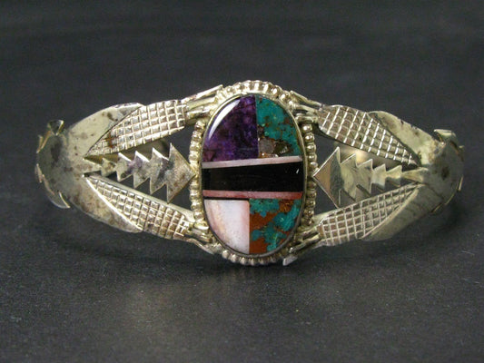 Vintage Sterling Robert Vandover Navajo Multi Gem Cuff Bracelet 23g i15804