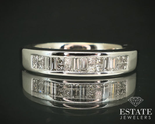14k White Gold Natural .35ctw Diamond Ladies Wedding Band Ring 5g i15837