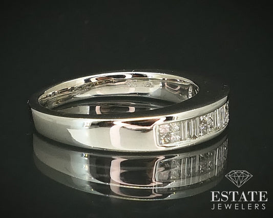 14k White Gold Natural .35ctw Diamond Ladies Wedding Band Ring 5g i15837