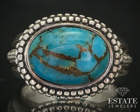 Sterling Silver Michael Dawkins Natural Turquoise Ladies Ring 4.9g i15952