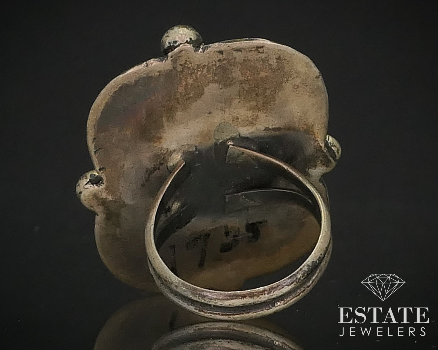 Vintage Sterling Signed EDD Navajo Natural Turquoise Shield Ring 9.1g i15940