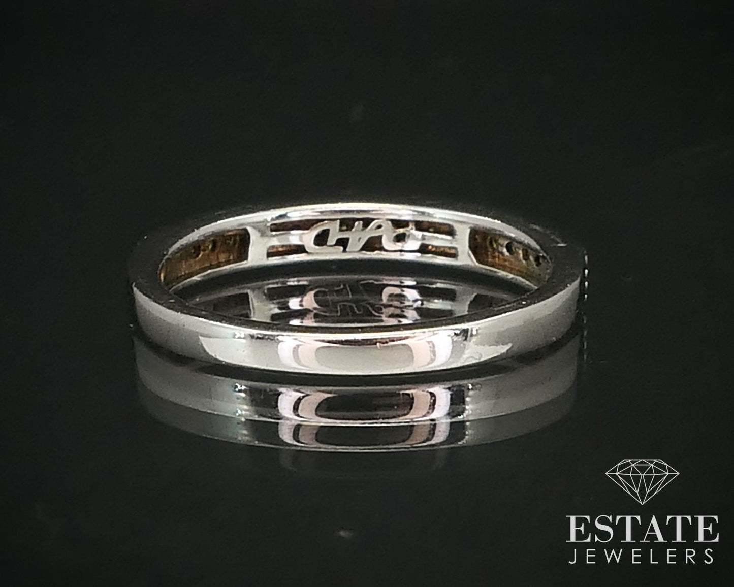 Sterling Natural .10ctw Yellow Diamond Ladies Band Ring 2.1g i15934