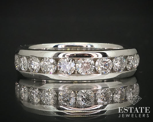 14k White Gold 4mm Natural .72ctw Diamond Ladies Wedding Band 4.3g i15957