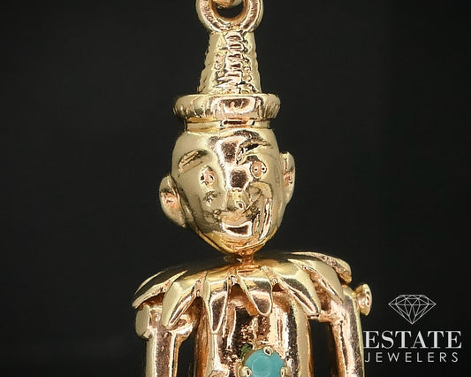 Antique 18k Yellow Gold Dimensional Movable Clown Charm 8.8g i16021