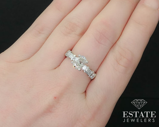 Platinum GIA Oval Natural 1.17ct Diamond Engagement Ladies Ring 7.6g i16069