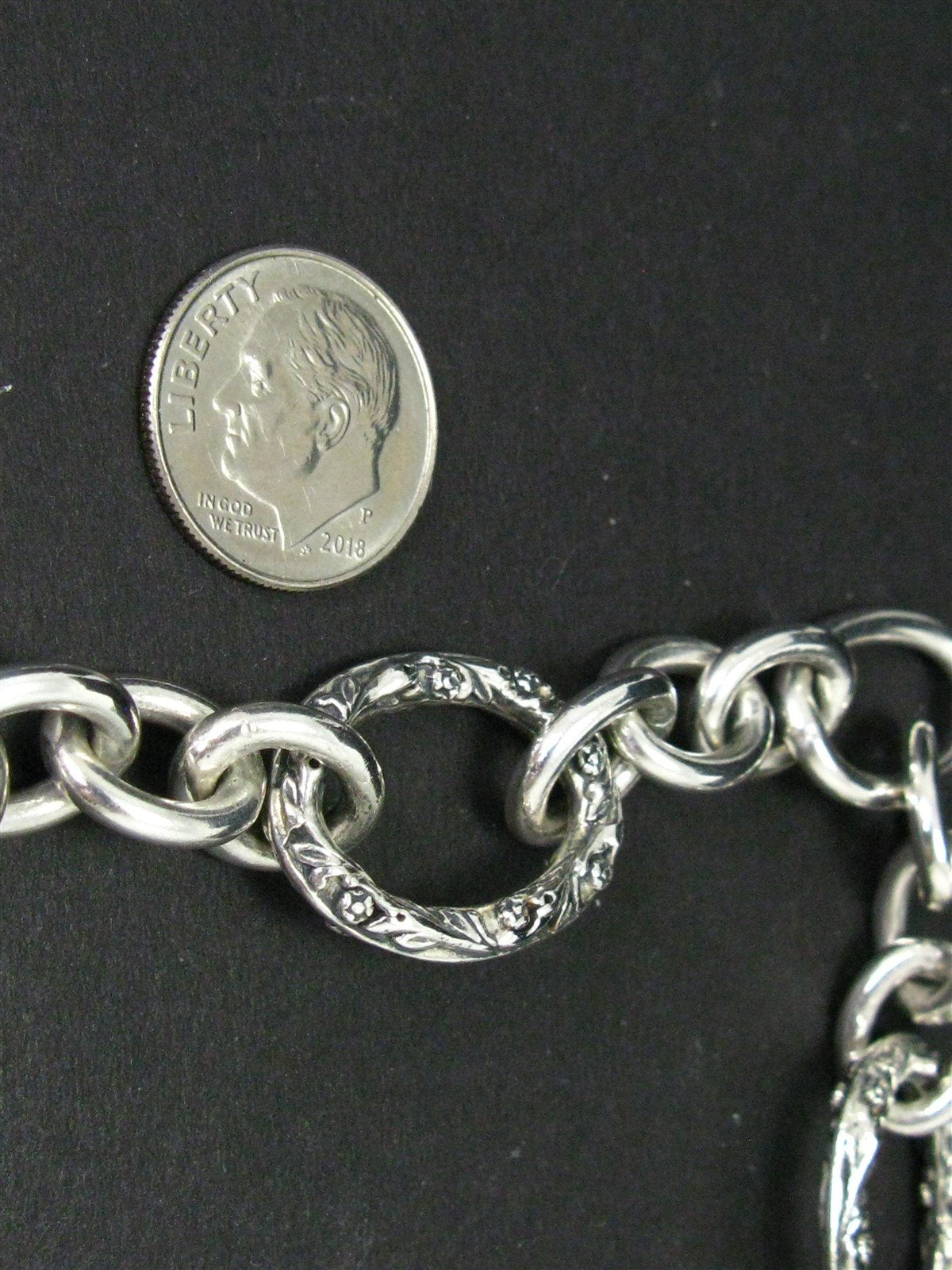 Sterling Silver Oval Textured Link LYRIC Necklace 60.5g 16"L i16132