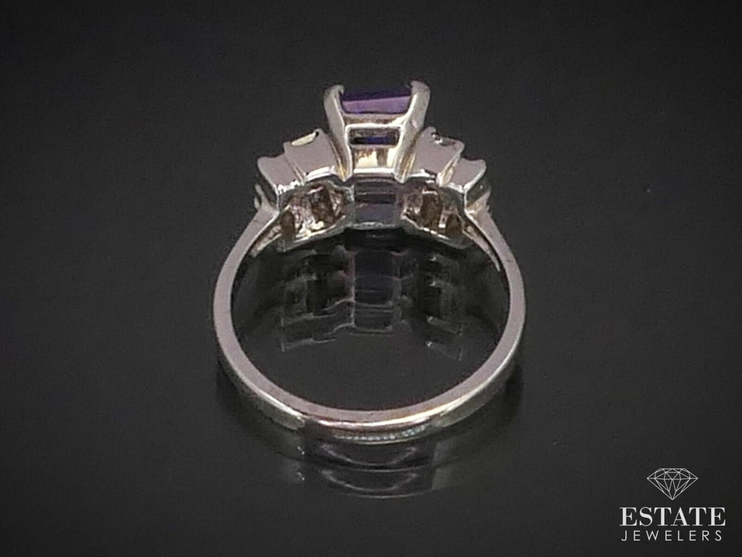 14k White Gold Natural 1.5ct Tanzanite & Diamond Ladies Ring 4.2g i15984