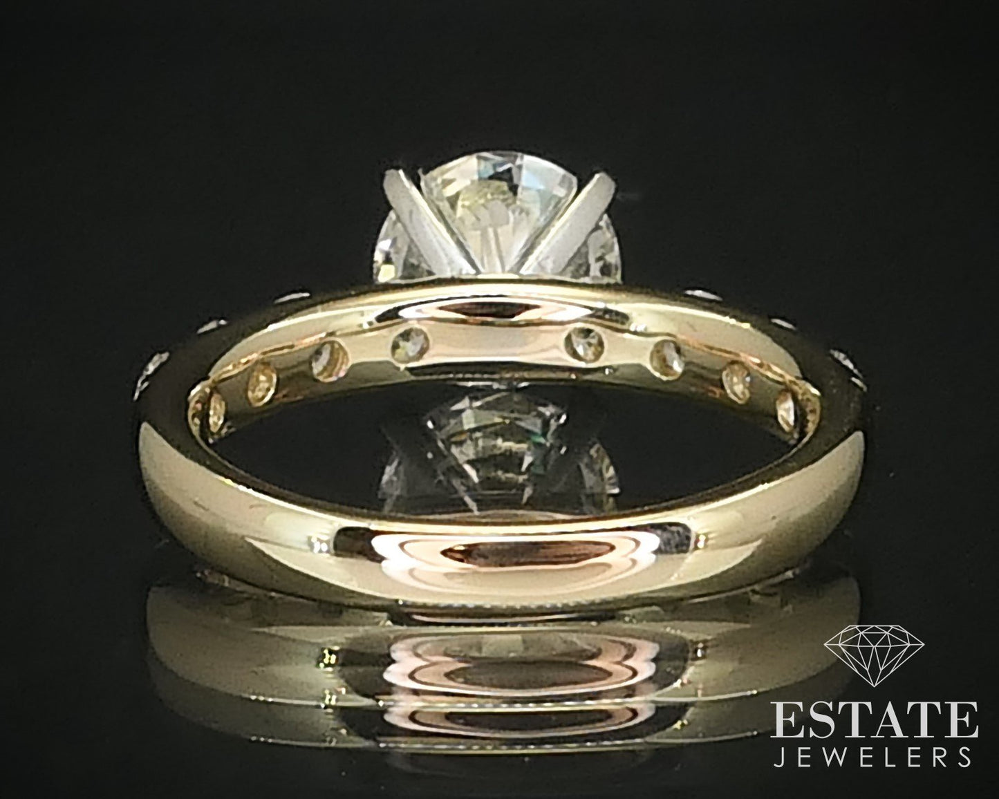 14k Yellow Gold Round Natural 2.09ctw Diamond Engagement Ring 3.5g p66117