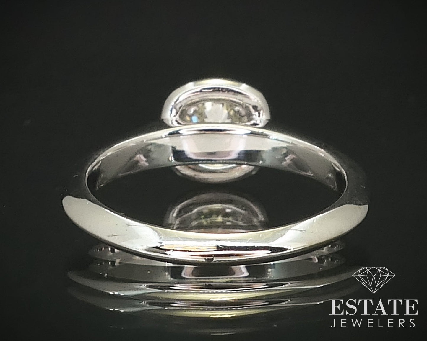 14k White Gold Halo Round Natural .54ctw Diamond Engagement Ring 3.8g i16213