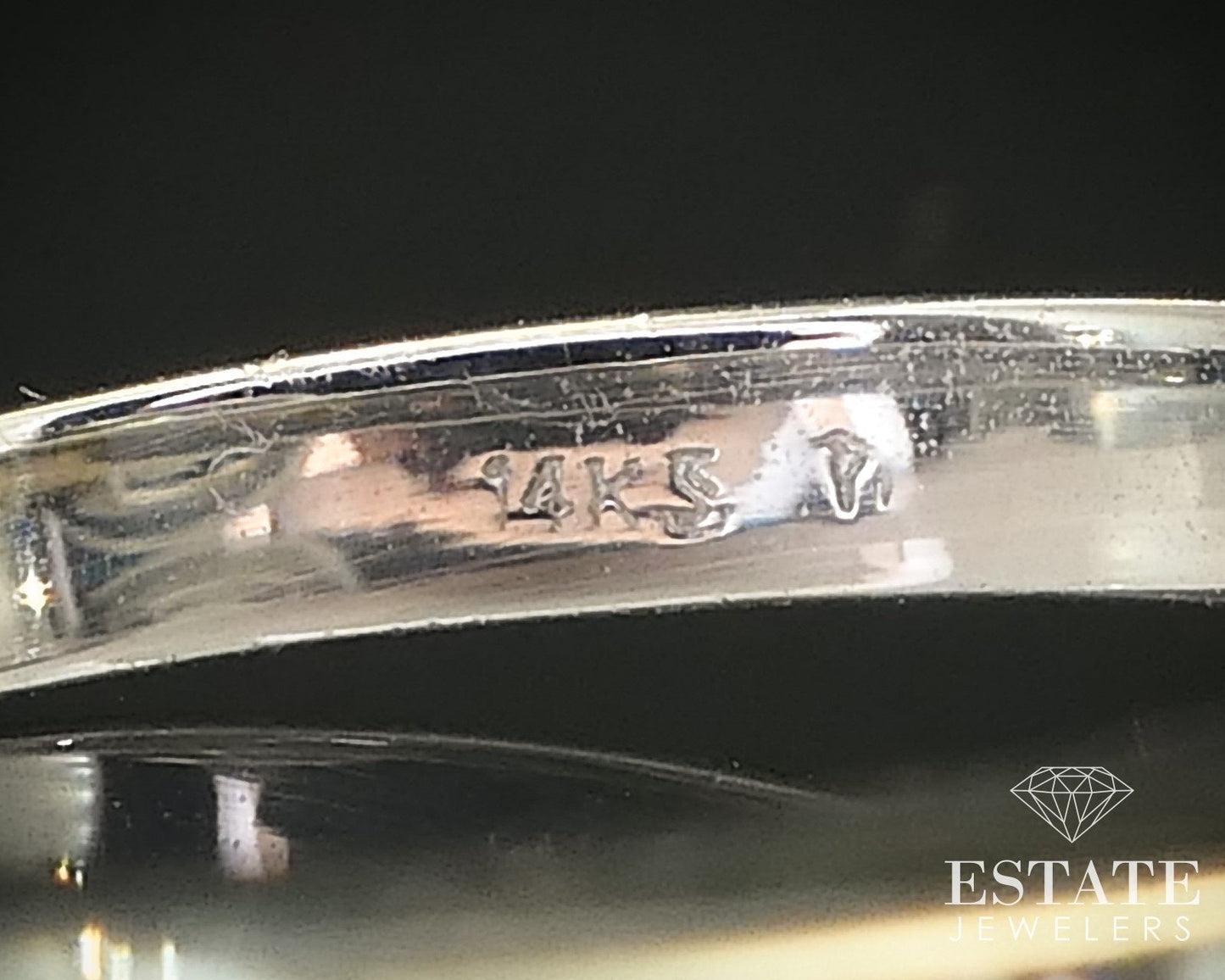 14k White Gold Halo Round Natural .54ctw Diamond Engagement Ring 3.8g i16213