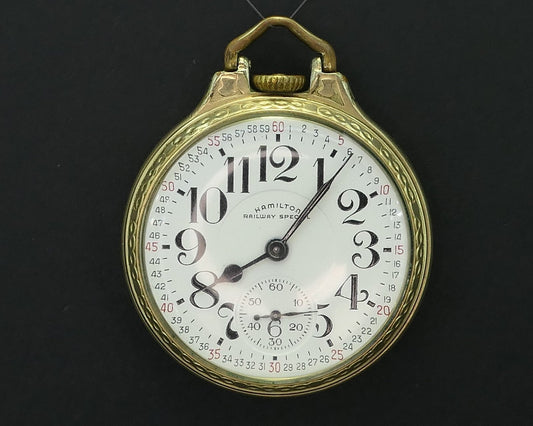 Antique Gold Filled Hamilton Railway 992B Special 21j 16s Pocket Watch i15345