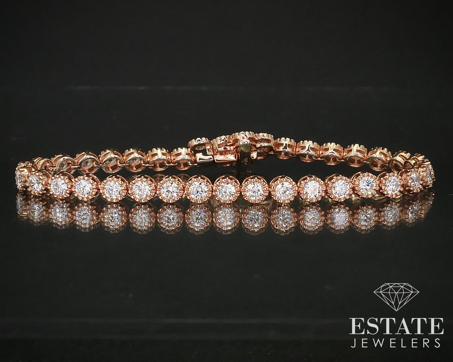 Sterling Rose Gold CZ Sonia Bitton Tennis Bracelet 13.9g 7"L i16302