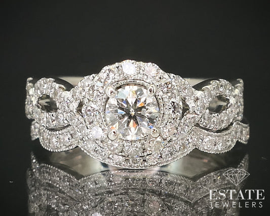 14k White Gold Round Natural 1.20ctw Diamond Neil Lane Wedding Set 5.7g i16248