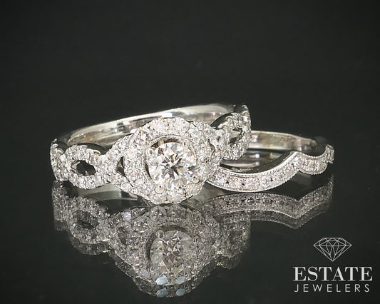 14k White Gold Round Natural 1.20ctw Diamond Neil Lane Wedding Set 5.7g i16248