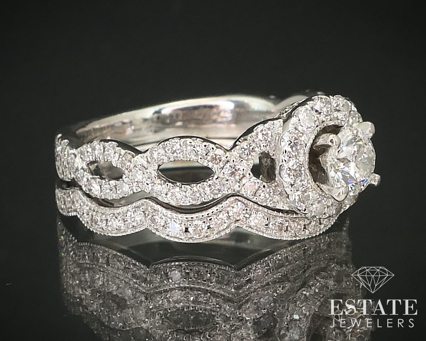 14k White Gold Round Natural 1.20ctw Diamond Neil Lane Wedding Set 5.7g i16248