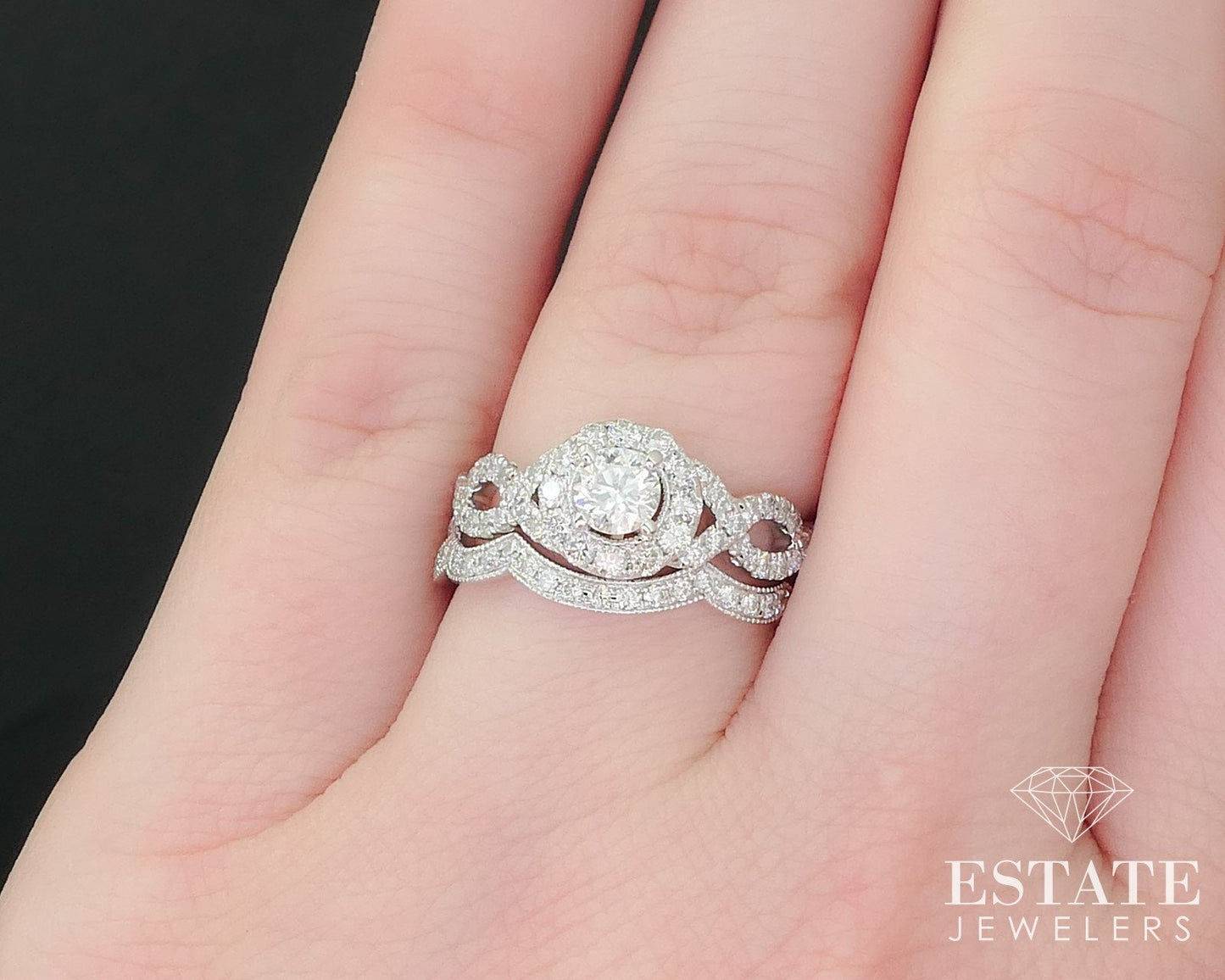 14k White Gold Round Natural 1.20ctw Diamond Neil Lane Wedding Set 5.7g i16248