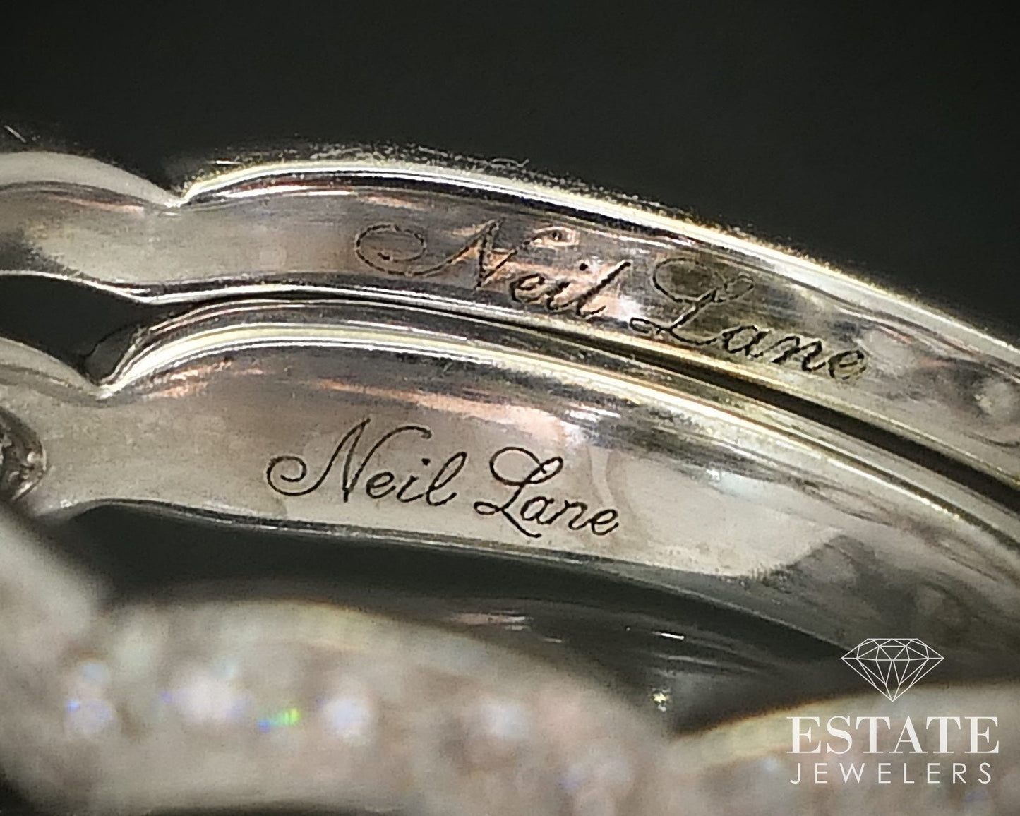 14k White Gold Round Natural 1.20ctw Diamond Neil Lane Wedding Set 5.7g i16248