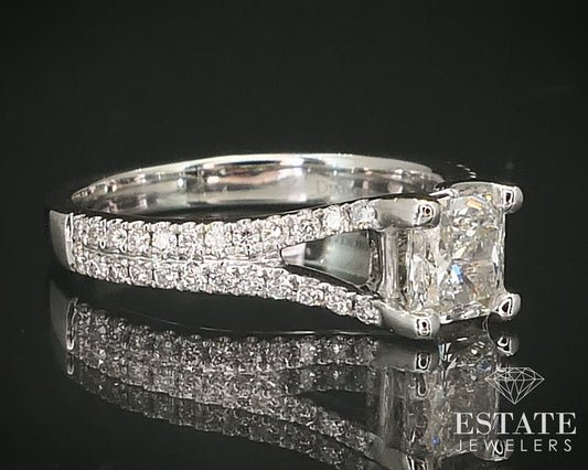 14k White Gold Radiant 1.10ctw Natural Diamond Engagement Ring 3.1g i16239