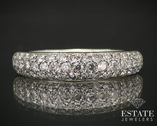 14k White Gold 3mm Natural .50ctw Diamond Ladies Wedding Band 2.8g i12369