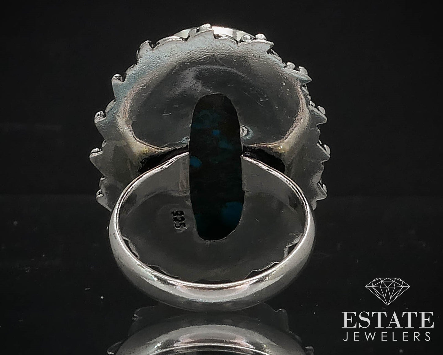 Vintage Sterling 925 Navajo Natural Turquoise Ladies Ring 12.3g i16463