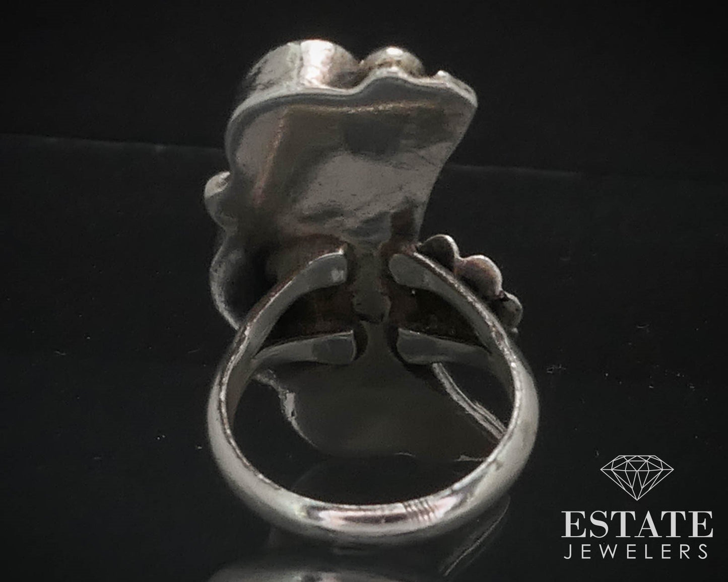 Vintage Sterling Navajo Natural Turquoise & MOP Ladies Shield Ring 9.8g i16459