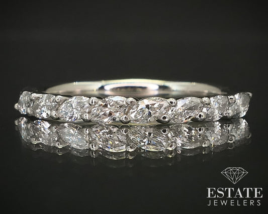 Platinum Marquise Natural .40ctw Diamond Ladies Wedding Band 3.1g i16491