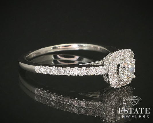 14k White Gold Round Natural .60ctw Diamond Vera Wang Engagement Ring i16486