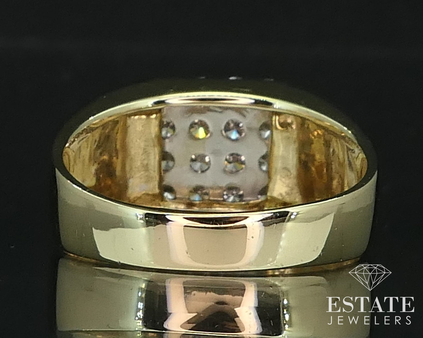Vintage 14k Yellow Gold 11mm Natural .56ctw Diamond Mens Band Ring 9.6g i16513