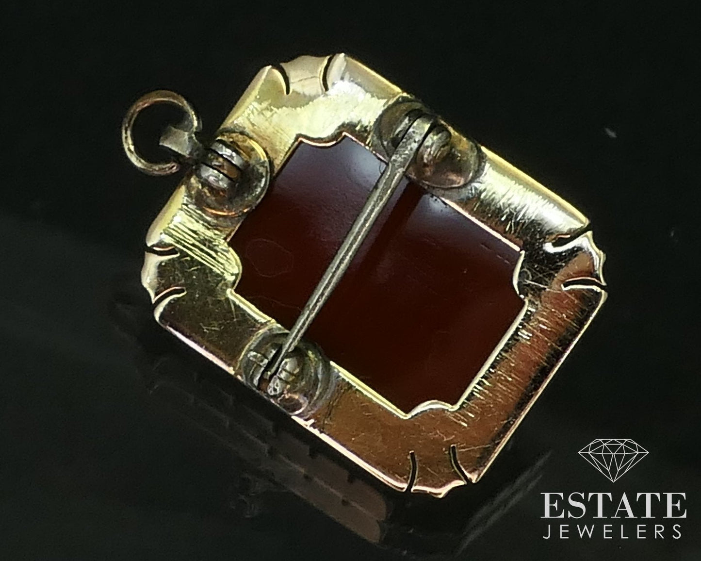 Antique Victorian 10k Yellow Gold Natural Cameo Pin Pendant 6.3g i16530