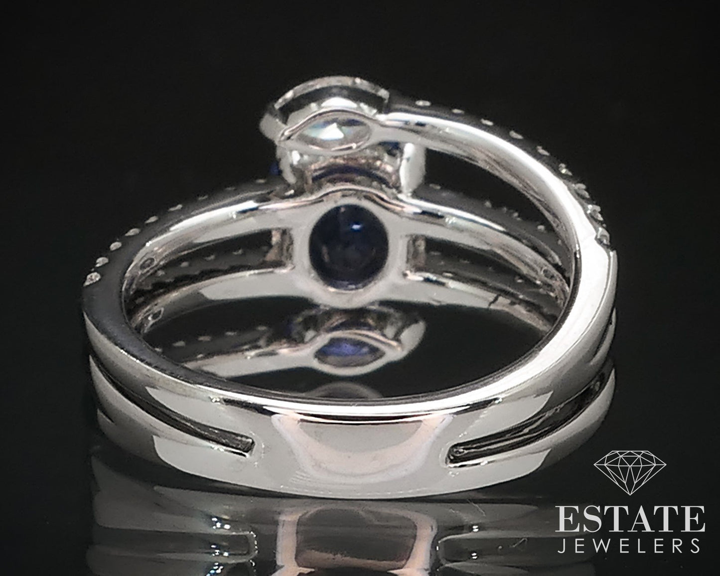 18k White Gold Natural 1.71ct Tanzanite & Diamond Cocktail Ring 6.6g p69319
