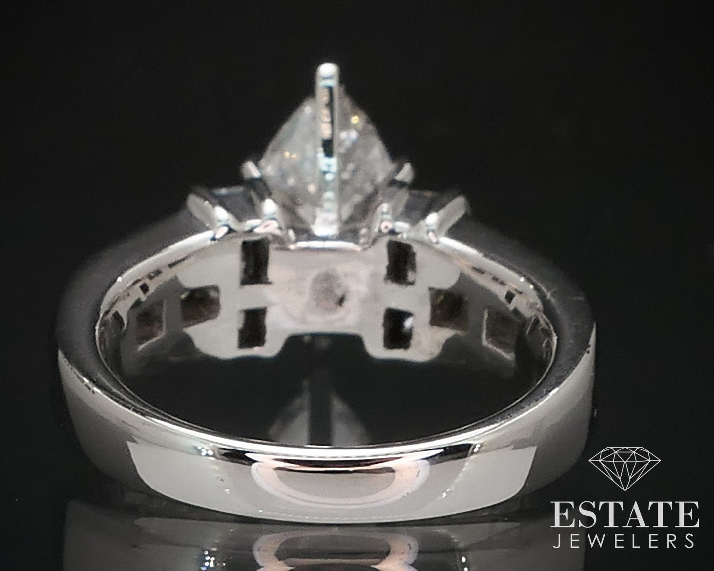 14k White Gold Marquise Natural 2.05ctw Diamond Engagement Ring 8.4g i16539