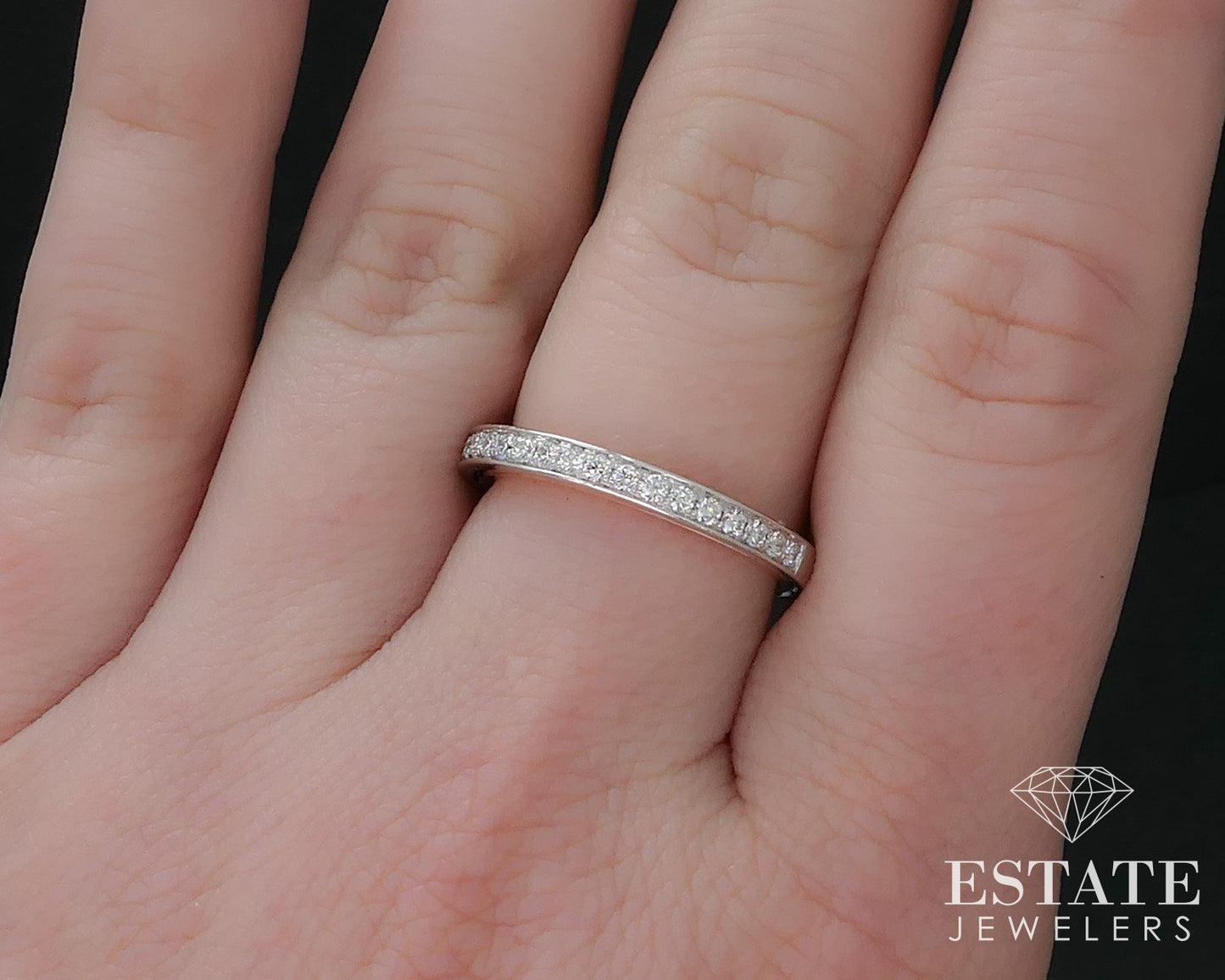 14k Rose & White Gold Natural .43ctw Diamond Ladies Wedding Band 3.6g p69251