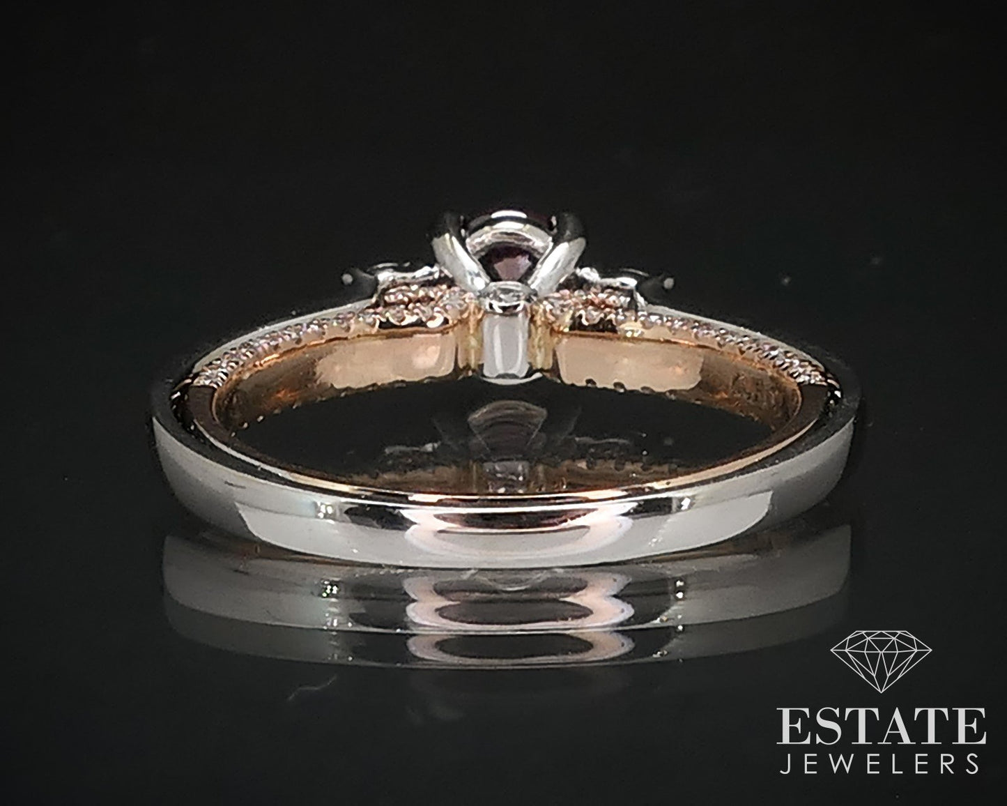 14k Rose & White Gold Natural Ruby & Diamond Engagement Ring 4.2g p69250