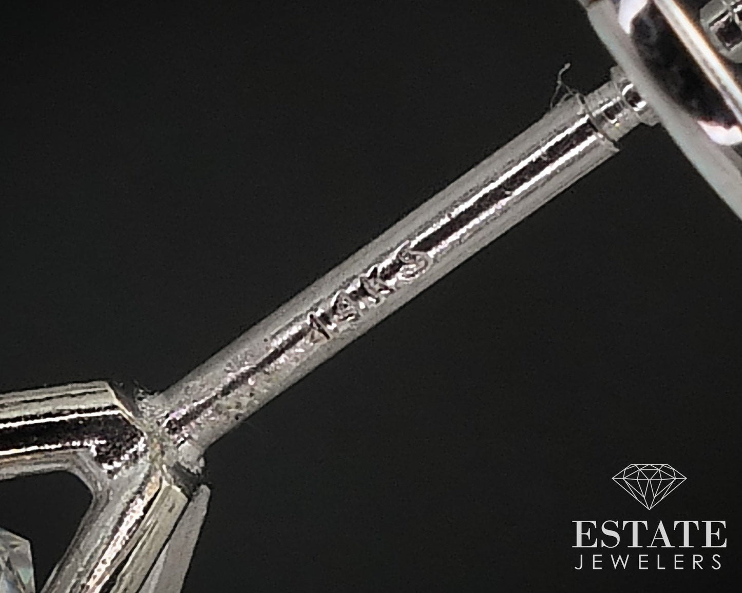 14k White Gold Princess Natural 2.13ctw Diamond Stud Earrings i16612