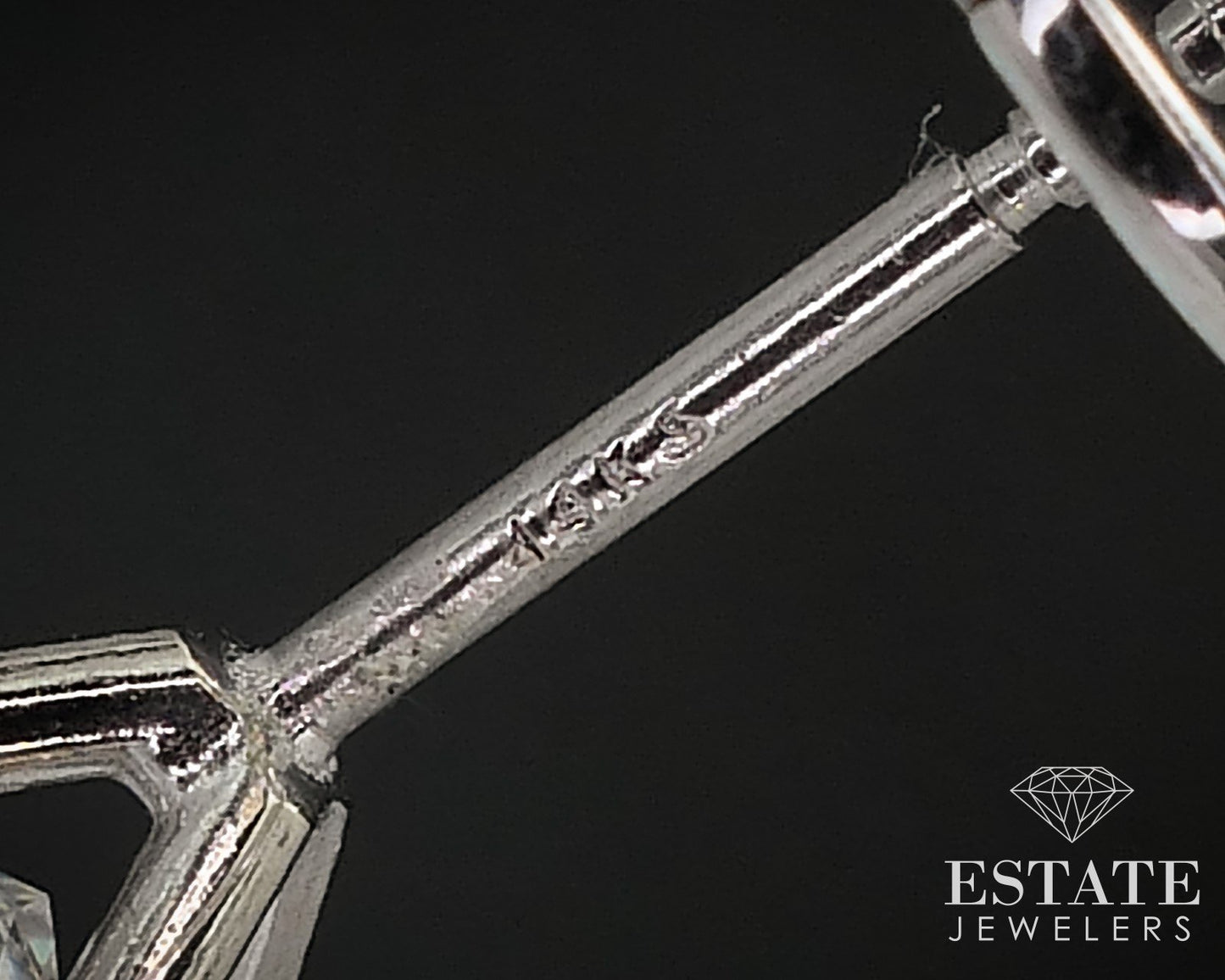 14k White Gold Princess Natural 2.13ctw Diamond Stud Earrings p69612