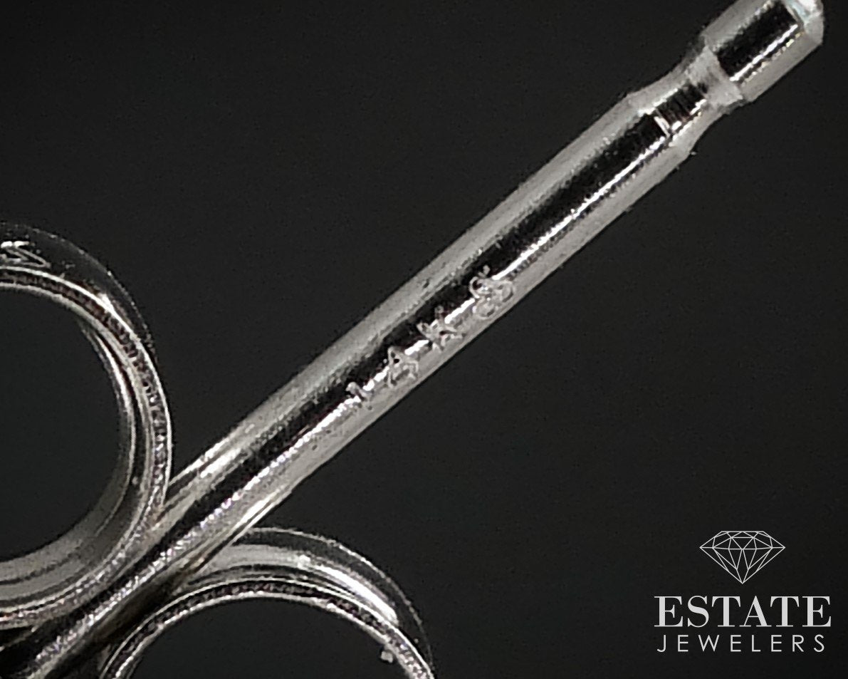 14k White Gold Round Natural 1.26ctw Diamond Stud Earrings p69613