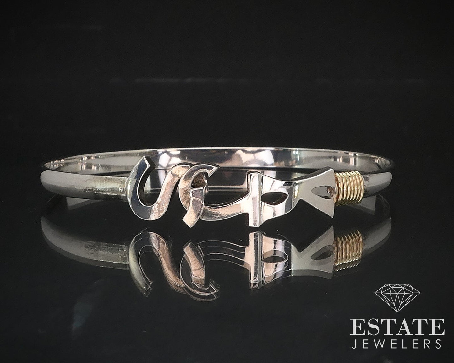 14k & Sterling CBC Caribbean Co. KJS Ladies Bangle Bracelet 11g i16736