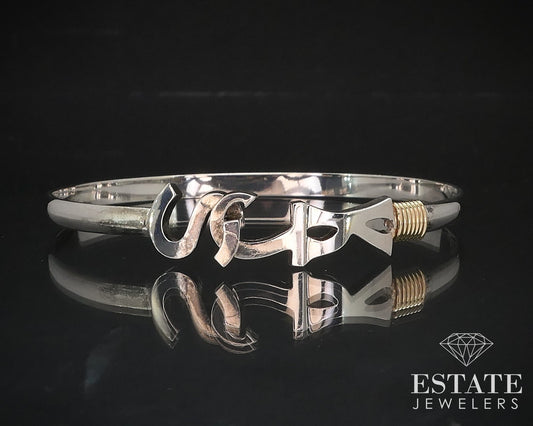 14k & Sterling CBC Caribbean Co. KJS Ladies Bangle Bracelet 11g i16736