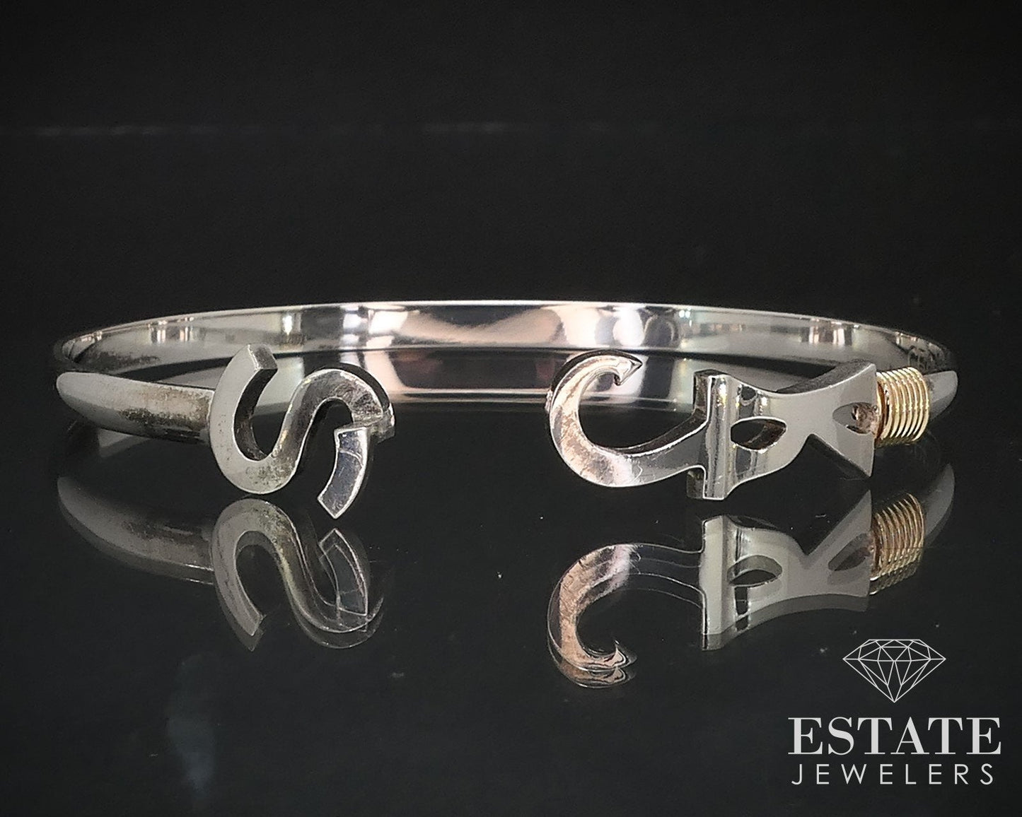 14k & Sterling CBC Caribbean Co. KJS Ladies Bangle Bracelet 11g i16736