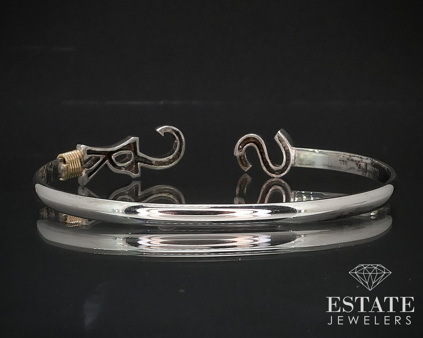 14k & Sterling CBC Caribbean Co. KJS Ladies Bangle Bracelet 11g i16736