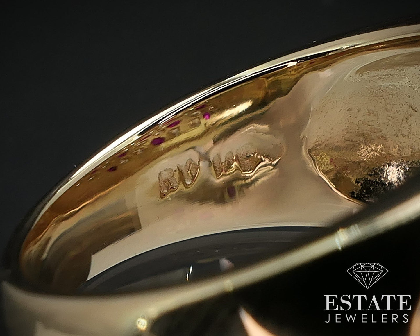 14k Yellow Gold Natural Ruby & Diamond Ladies Cluster Band Ring 8.7g p70258
