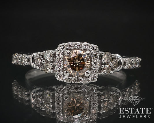14K Vanilla Gold LeVian .46ctw Chocolate Diamond Engagement Ring 2.9g i16752