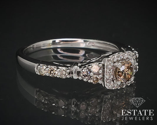 14K Vanilla Gold LeVian .46ctw Chocolate Diamond Engagement Ring 2.9g i16752