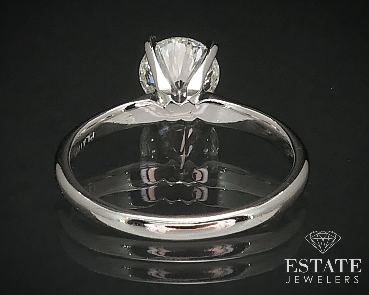 Platinum IGI LEO Round Natural .95ct Diamond Solitaire Engagement Ring 3g i16785