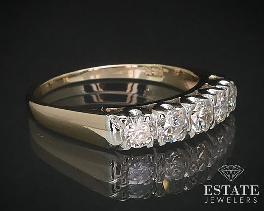 Vintage 14k Yellow Gold Natural .55ctw Diamond Ladies Wedding Band 2.7g i16775